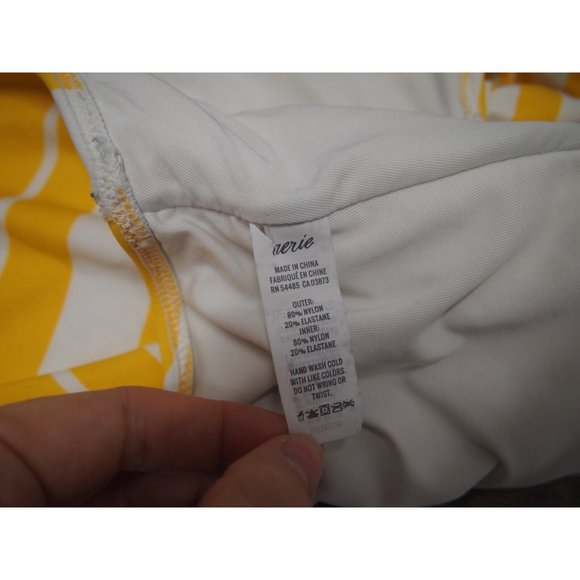 Aerie American Eagle Womens Swimsuit S One-Piece Full Coverage Layered Yellow - Picture 7 of 7